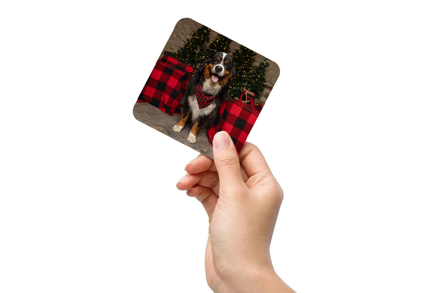 holiday coaster example holiday coaster with Bernese Mountain Dog