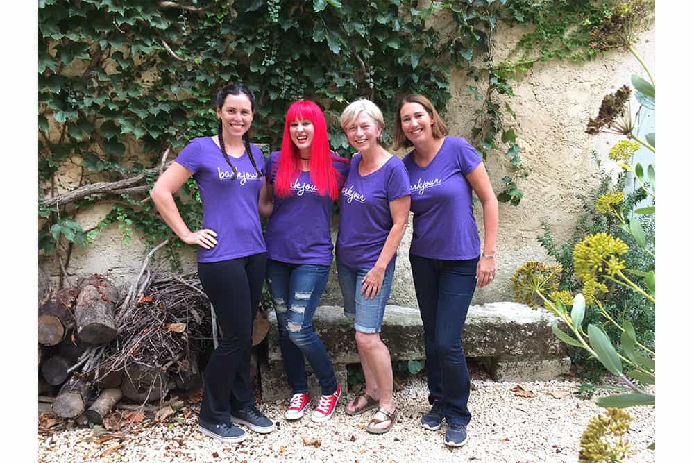 Charlotte Reeves, Kaylee Greer, Karen Black and Nicole Begley at the chateau in France